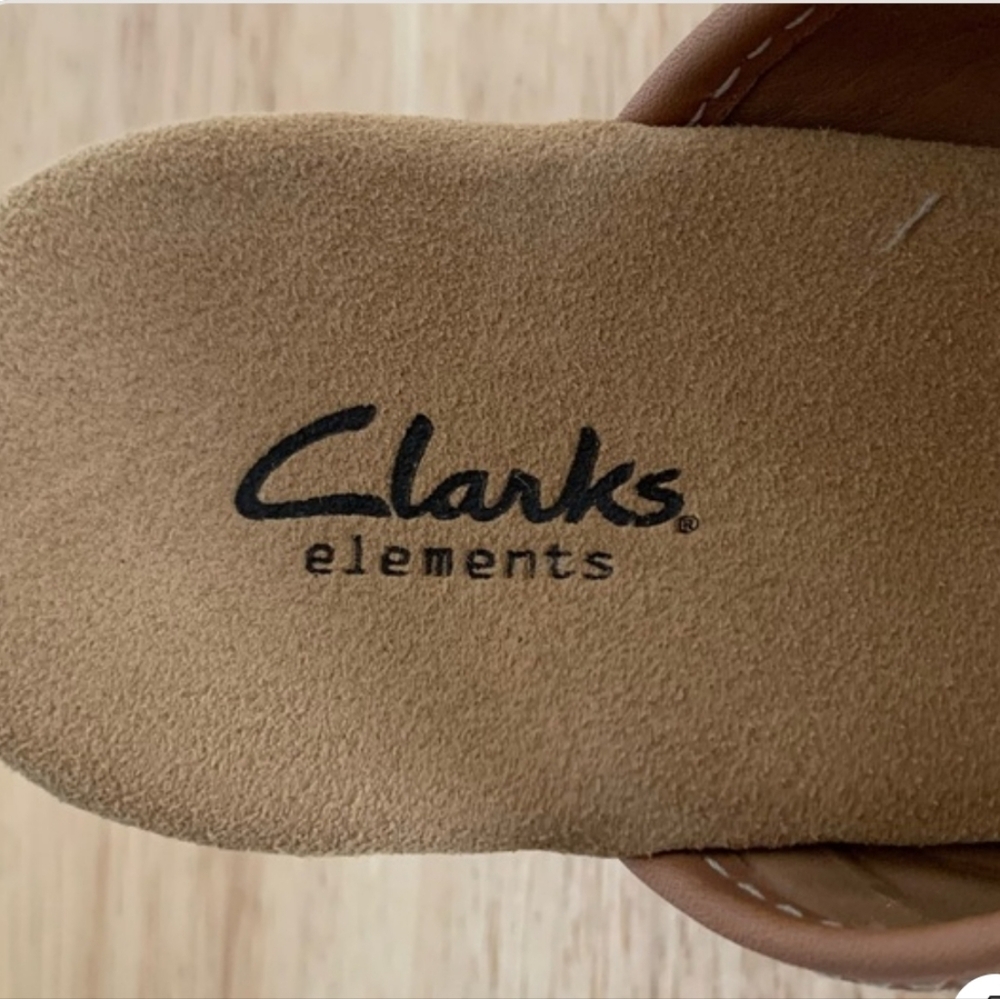 Clarks Cream and Blue Denim Wedge Shoes - Picture 8 of 15